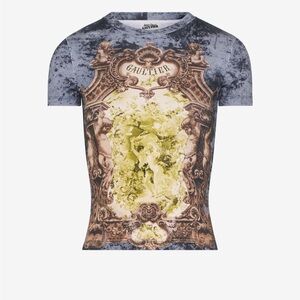 Jean Paul Gaultier Artistic Print Tee - Blue and Brown